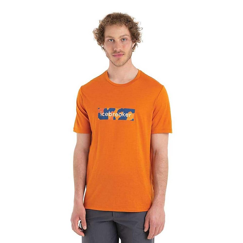 Icebreaker Mens Merino 150 Tech Lite II Icebreaker Logo Camo SS Tee