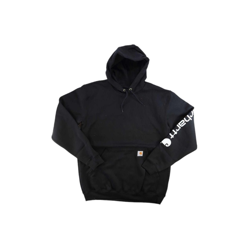 Carhartt Mens Midweight Signature Sleeve Logo Hooded Sweatshirt