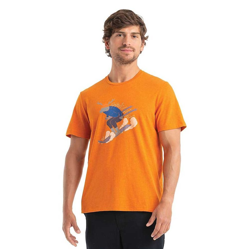 Icebreaker Mens Merino Central Classic Ski Rider SS Tee