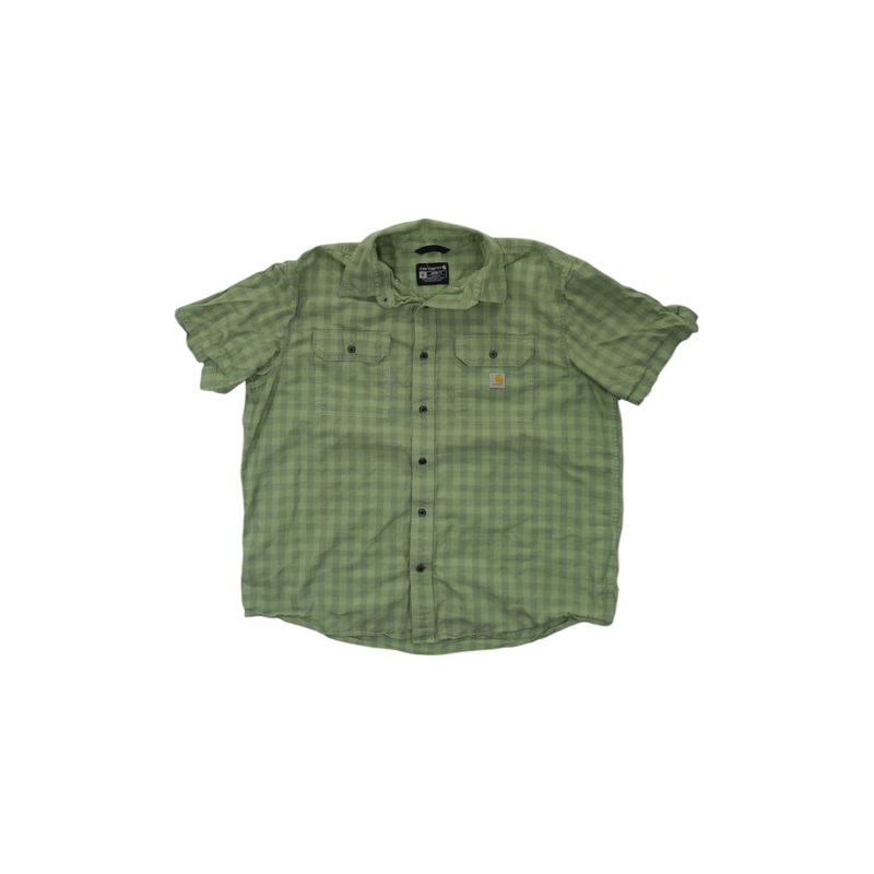 Carhartt Mens Loose Fit Midweight Short-Sleeve Plaid Shirt