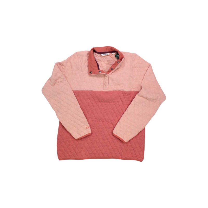 Orvis Womens Outdoor Quilted Snap Colorblock Sweatshirt