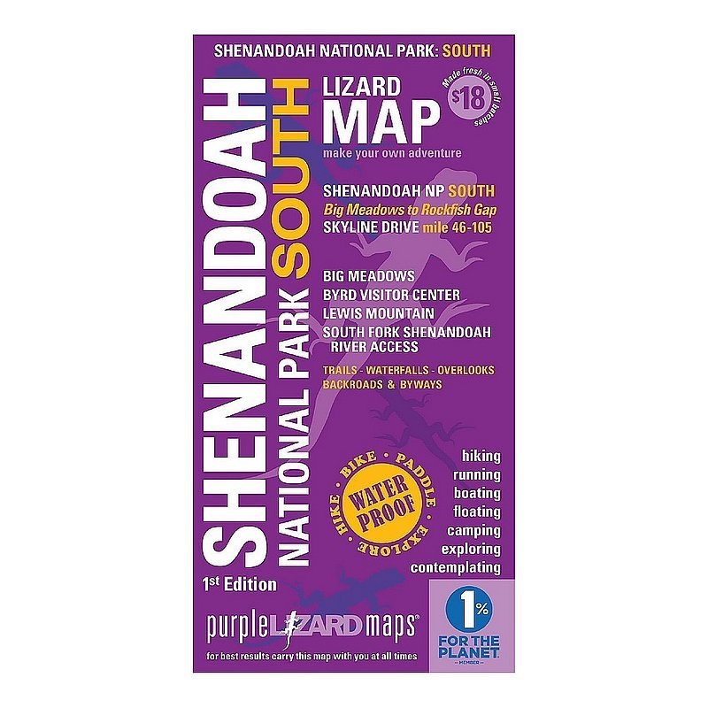 Purple Lizard Maps - Shenandoah National Park South