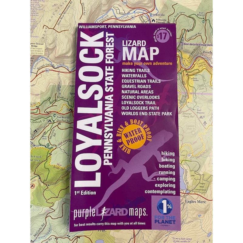 Purple Lizard Map - Loyalsock / Worlds End