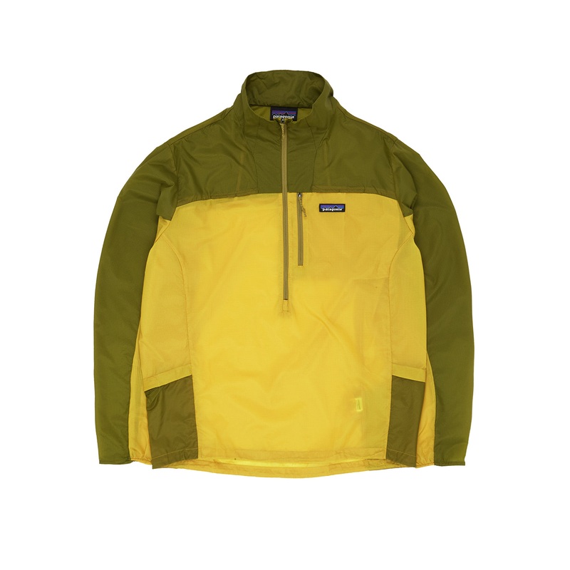 Patagonia Men's Houdini Stash Half Zip Pullover - Bundle Green w/Graze Green