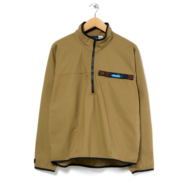 KAVU Men's Half Zip Throwshirt - Heritage Khaki