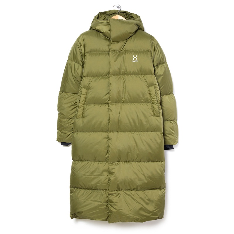 Haglfs Women's Long Down Parka Jacket - Olive Green