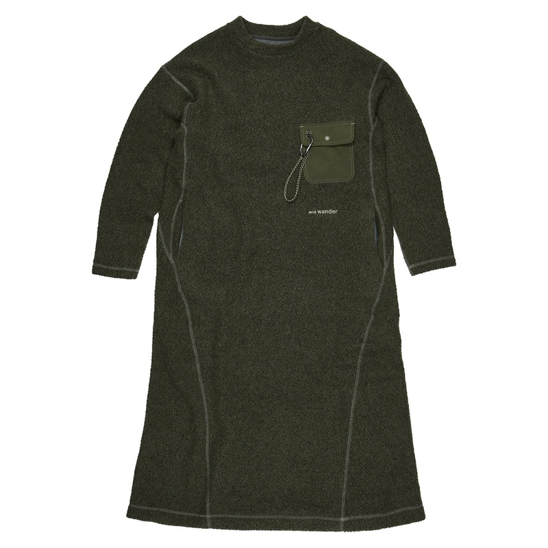and wander Women's Re Wool JQ Dress - Khaki