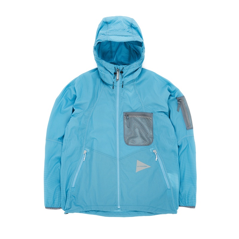 and wander Men's Breath Rip Hoodie - Light Blue