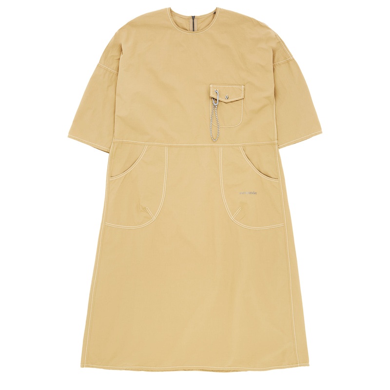 and wander Women's Cordura Cotton Rip Dress - Beige