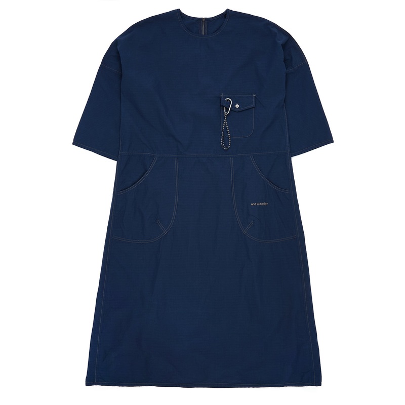and wander Women's Cordura Cotton Rip Dress - Blue