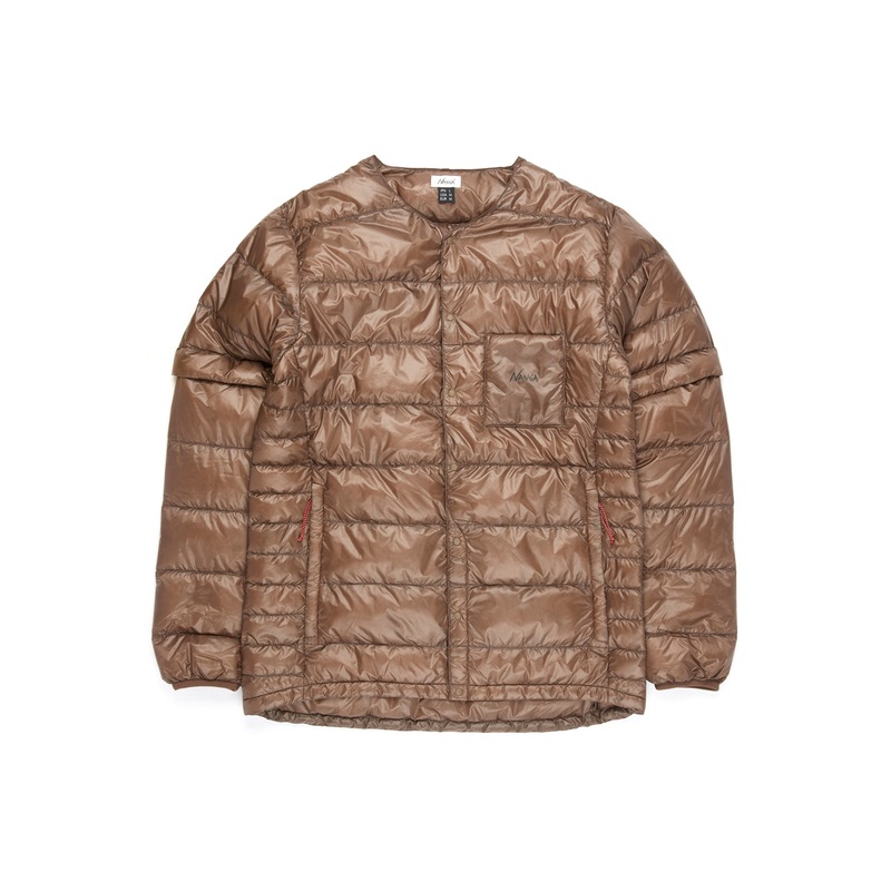 Nanga Men's Inner Down Cardigan Detachable Sleeve - Mocha