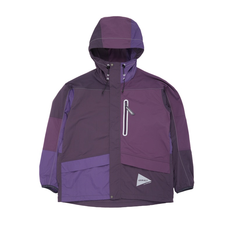 Gramicci x And Wander Patchwork Wind Hoodie - Multi Purple