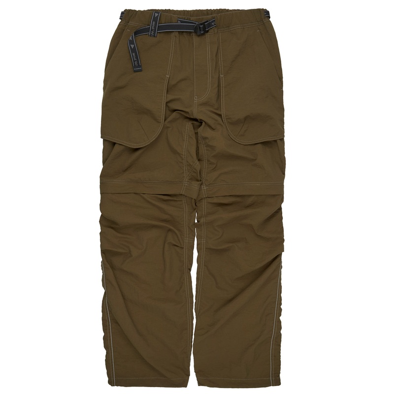 and wander Men's Ny Taffeta Hiker 2Way Pants - Dark Khaki