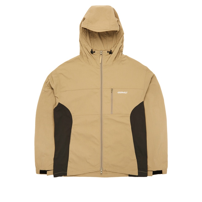 Gramicci Men's Softshell Nylon Hooded Jacket - Taupe