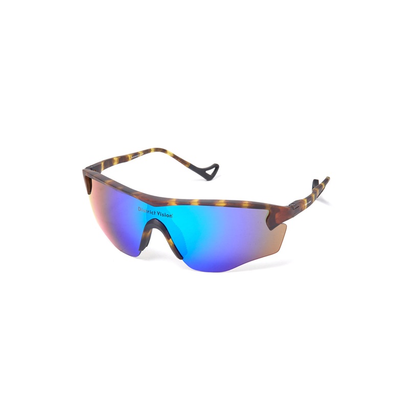 District Vision Junya Racer Sunglasses - Tortoise / D+ Blue Mirror