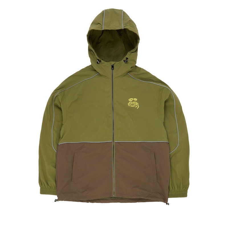 Karma8a Piping Windbreaker - Green / Brown